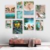 Morocco Travel Posters Botanical Canvas Painting Tropical Jungle Art Prints Beach Ocean Swim Wall Pictures For Living Room Decor