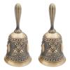HAMILO Ручные колокольчики в античном стиле, с узором «Роза», для ресторана, прихожей, настольный колокольчик, набор из 2 шт.