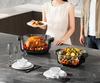 2025 New Cross-Border Glass Double Pot Air Fryer - Large & Small Pots