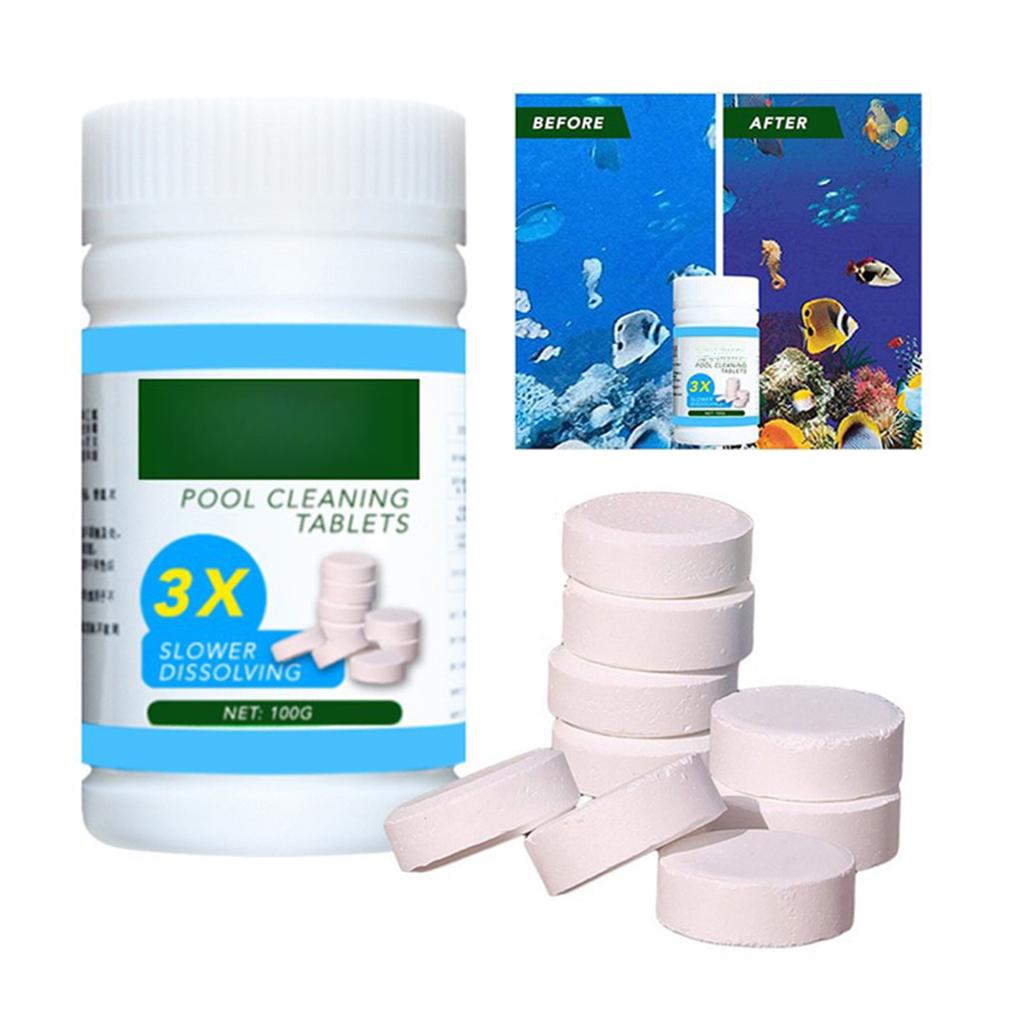Swimming Pool Cleaning Tablets Slower Dissolving (Net:100g) 3PCS