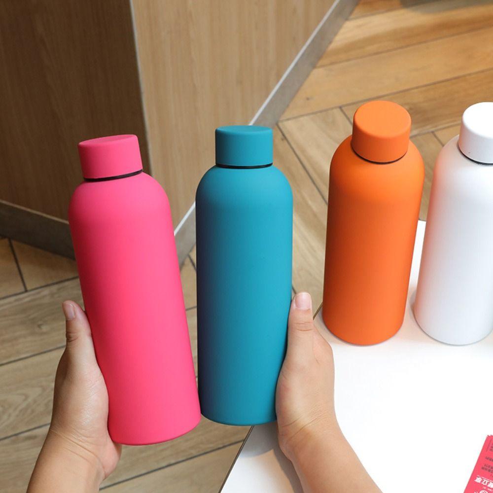 Leak-proof Insulated Water Bottle Stainless Steel Frosted Vacuum Flask Small Mouth Insulated Cup