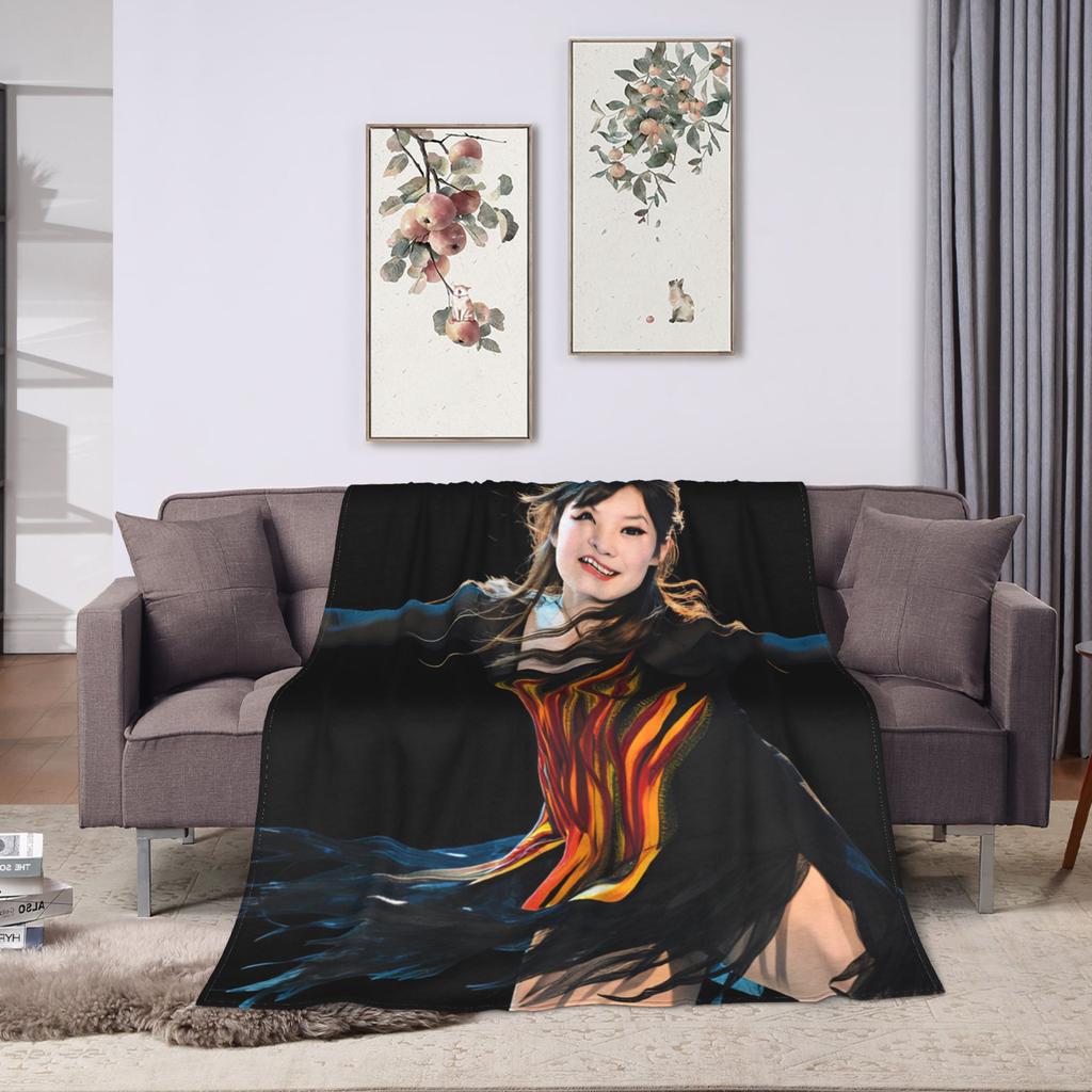 Alysa Liu Warm Blanket For Living Room Trend Throw Blanket Winter Travel Office Flannel Bedspread