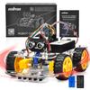 OSOYOO Arduino UNO Multifunctional Educational Robot Car with Remote Control and App for and Learning Electric Robotics Coding Starter Electronics Kit