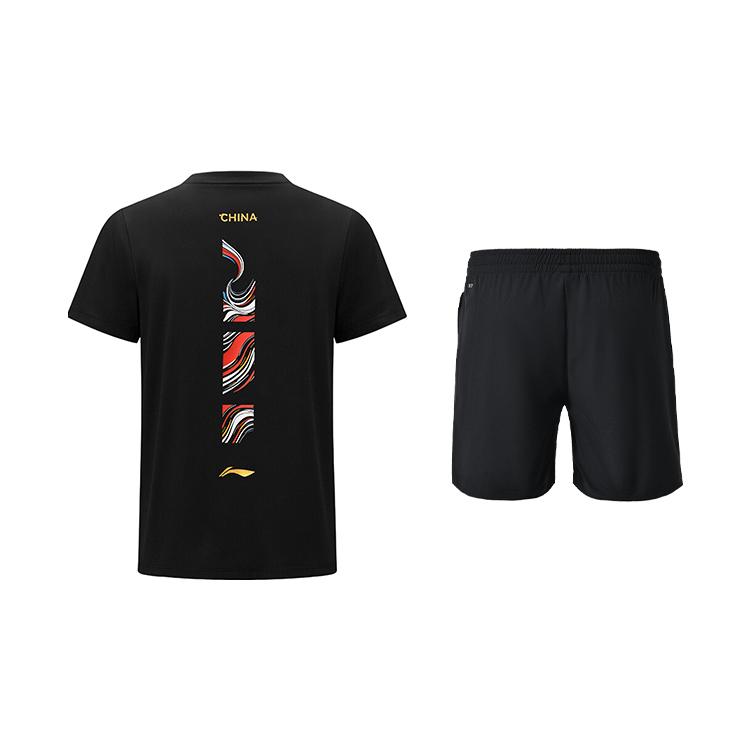 Li Ning Повседневная спортивная одежда Унисекс Черный AHSW427-1+AKSU789-3