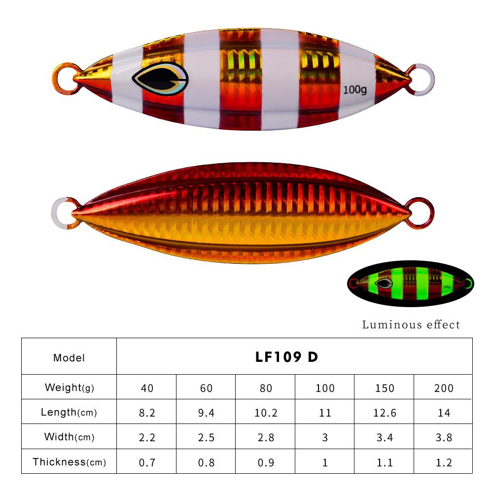 Slow Shaking Iron Plate Lead Fishing Boat Fishing Ocean Fishing Luminous Iron Plate Metal Bait Lure Bait