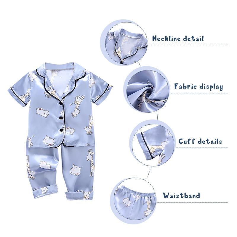 Summer Baby Clothes Kids Girls Boys Pajamas Giraffe Sleepwear