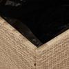 Garden Storage Box Beige 110x50x54 cm Poly Rattan Acacia Wood