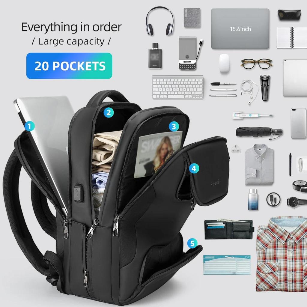 Tigernu Large Capacity New Fashion Backpack Men 15.6" Laptop Anti Theft Backpack School Travel Bag Male Waterproof TPU