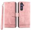 For Samsung Galaxy S25+ Leather Case Lines Imprint Wallet Phone Cover