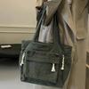 Шикарные женские вельветовые сумки, сумка через плечо с множеством карманов, фиксированные ремни, застежка-молния, идеально подходит для прогулок, дорожная сумка-тоут