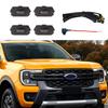 Янтарно-белый для Ford Ranger Wildtrack T9 2023 2024 2025 Автомобильная передняя решетка Светодиодная подсветка Модифицированный автомобиль Дневные ходовые огни