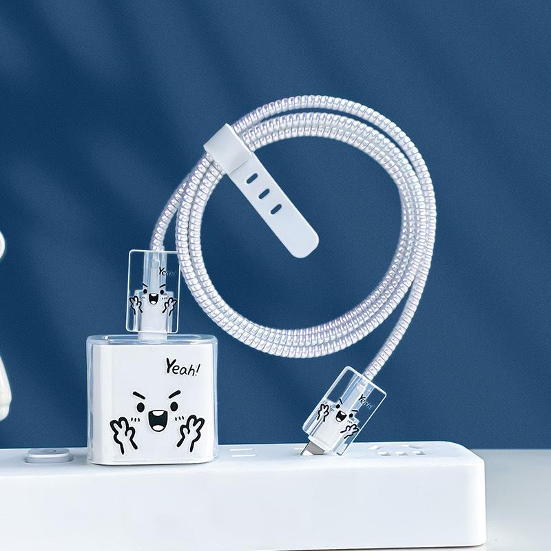 Четырехкомпонентная защита зарядки, защита кабеля передачи данных, защитная крышка для зарядного блока, подходит для зарядного устройства IPhone 18/20 Вт