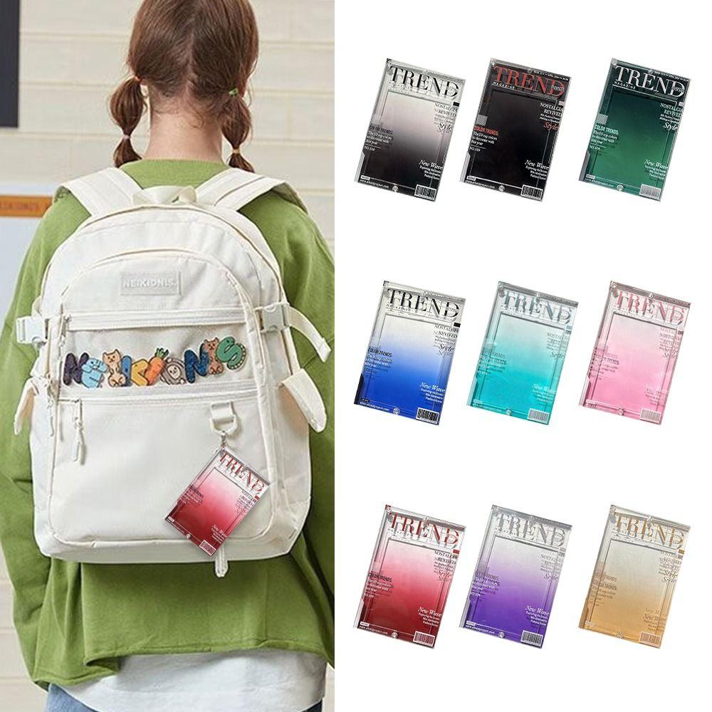 Модный фотоальбом в журнальном стиле, 3-дюймовая фоторамка, прозрачный акриловый держатель для фотокарточек с подвеской-цепочкой с бусинами, рамка для K-pop карточек