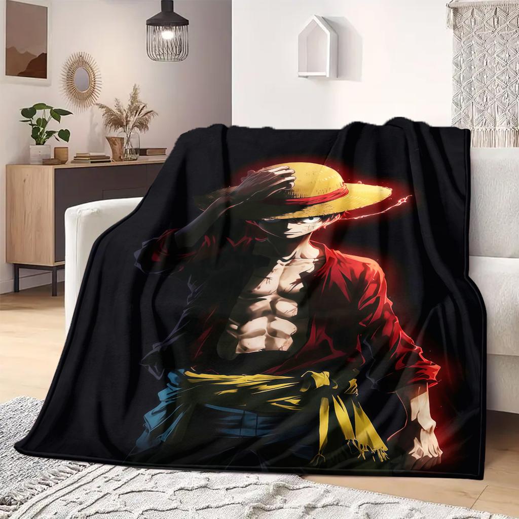 Luffy D Print Blanket Warm Comfortable Flannel Blanket Suitable for Bedrooms,Sofas, Beds,Chairs,Travel -QIAO40