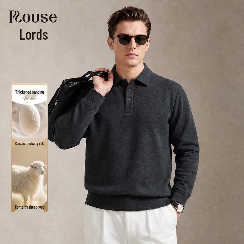Lords Silk-Blend Business Casual Long Sleeve Polo Shirt