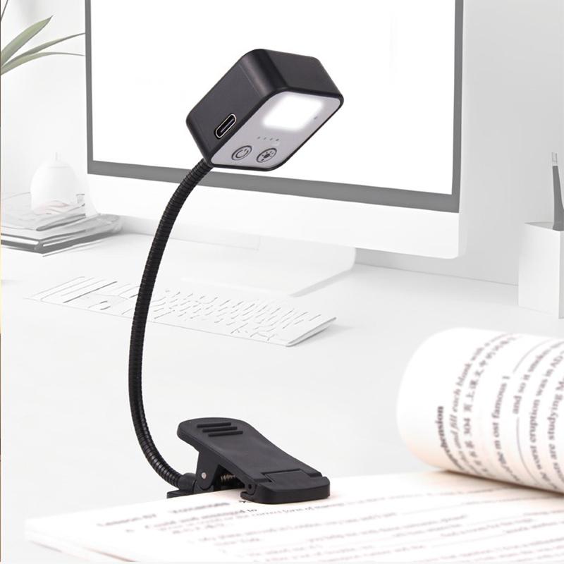 Светодиодная настольная лампа USB-перезаряжаемая гибкая портативная с зажимом для книги для спальни настольная для чтения защита глаз учебные настольные лампы