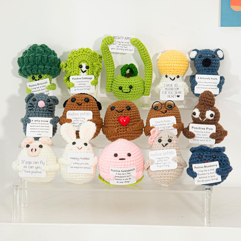 Positive Crochet Ornament Potato Desk Accessories Hand Knitted Ornament Offices Accessories Decoration Escritorio Accesorios