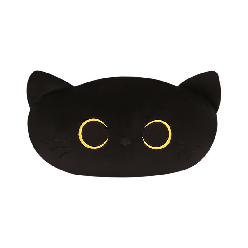 Universal Four Seasons Cute Cartoon Cat Headrest Car Seat Cushion Covers Black Cat Lumbar Support Car Interior Accessories