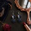 Cartoon Witch Earrings Halloween Earrings, Gothic Drop Lightweight Acrylic Pendant Eye-catching Accessories for Women Girls Day of The Dead Retro Rose