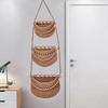 Practical Cotton Rope Hanging Fruit Baskets Handmade Simple 3 Tier Storage Bag Stylish Fruit Net Pocket for Home