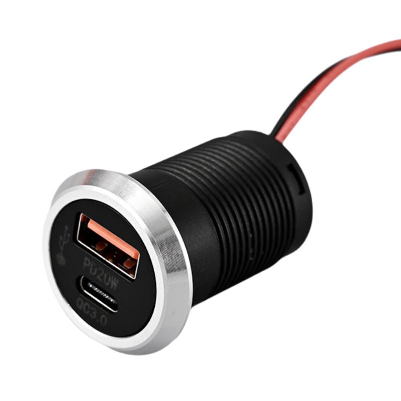 1 шт. 9 В/2 А 5 В/3 А USB Type-C Мини Быстрая Зарядка Автомобильное Зарядное Устройство Настольное Скрытое Встроенное USB Зарядное Устройство Авто Питание Встраиваемая Розетка
