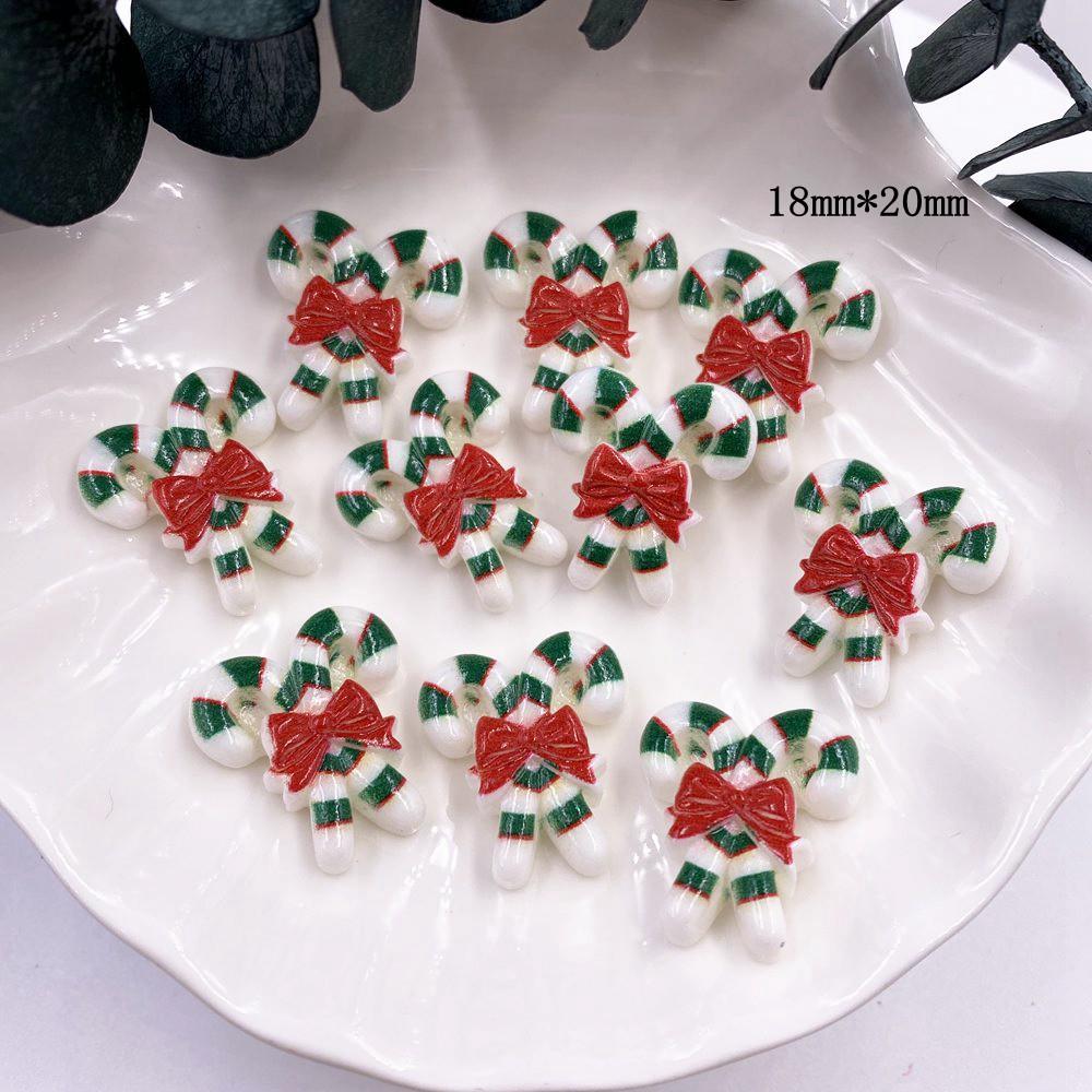 Красочные рождественские комбинированные фигурки из смолы с плоской спинкой, мультяшные фигурки, узор, сделай сам, скрапбук, художественный материал, орнамент