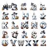 Creative Photo Prop Wall Decorations Halloween Letter Ornament, Spooky Hanging Wooden Alphabet Letters Pendant with Ghost Holiday Scenery for