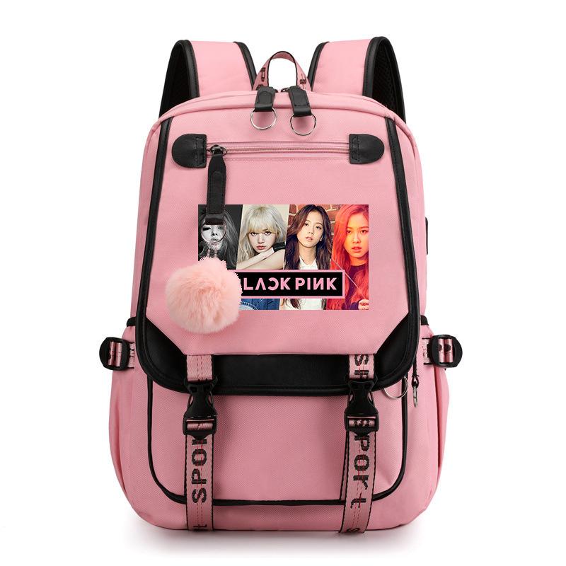 Рюкзак Blackpink с принтом для средней и старшей школы, повседневная школьная сумка для девочек