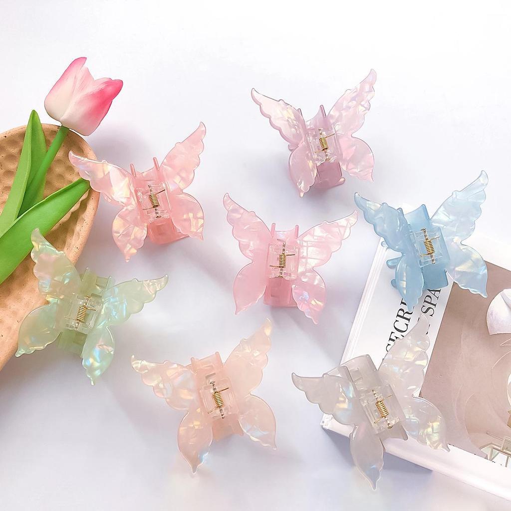 Korean Style Acetic Acid Butterfly & Mermaid Hair Clip - Fantasy Shark Clip Jewelry for Girls
