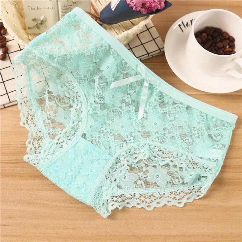 4 шт. женское сексуальное нижнее белье, кружевные дышащие трусы, дышащие сетчатые трусы с кружевной отделкой