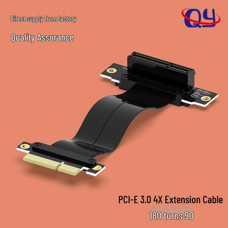 Кабель-удлинитель PCI-E 3.0 x4 для видеокарты на полной скорости: Высокоскоростной адаптер для материнской платы 90° на 180°