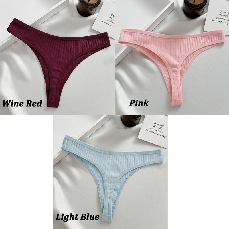 FINETOO 3 шт./компл. женские хлопковые стринги сексуальные трусики-стринги с низкой посадкой нижнее белье женское дышащее мягкое нижнее белье однотонные трусы