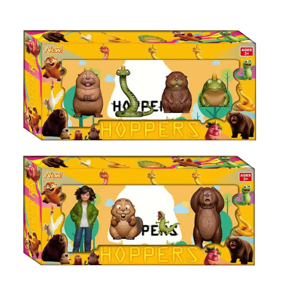 4Pcs/Box Hoppers Beaver Transformation Plan Series Action Figures Cute Cartoon Model Toy Gift for Kids