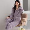 Island Fleece Pajamas Women'S Spring And Autumn Thickened Fleece Coral Fleece Warm Can Be Worn Outside Loungewear Autumn And Winter Thin Fleece Suit