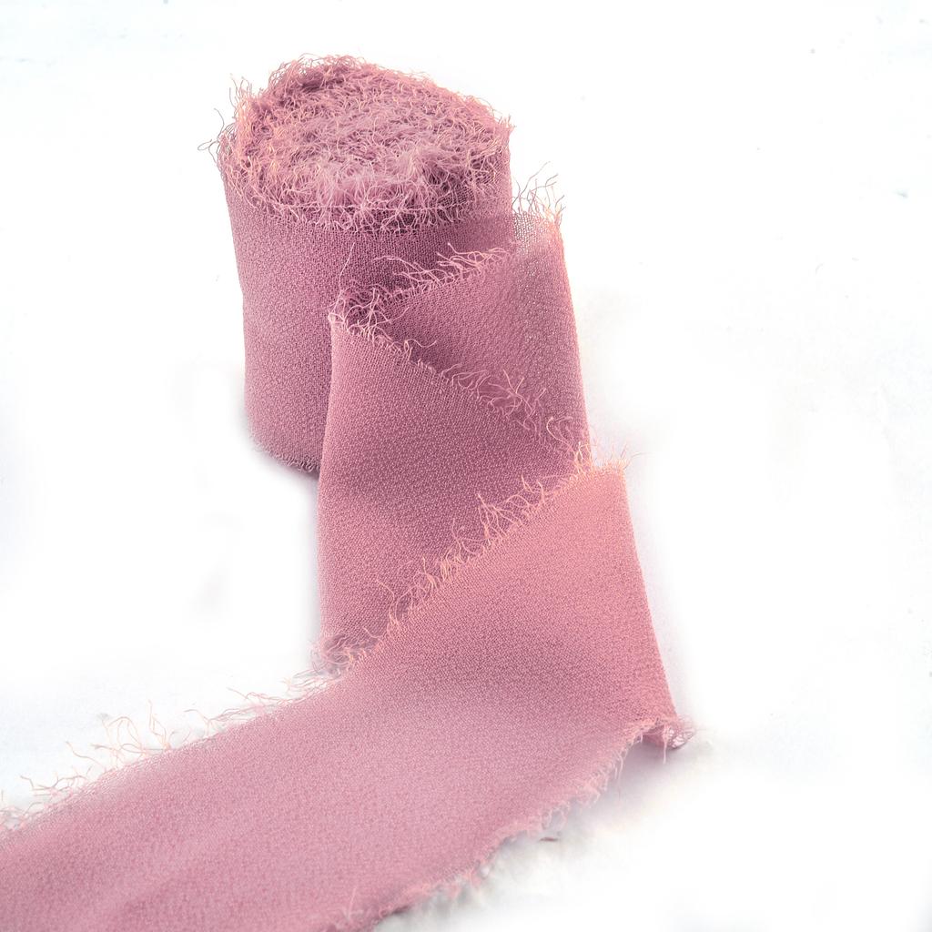 5M*4cm Handmade Frayed Edged Satin Chiffon Silk Ribbon For Wedding Invitation Wrapping Bouquets Birthday Party Decorations Gifts