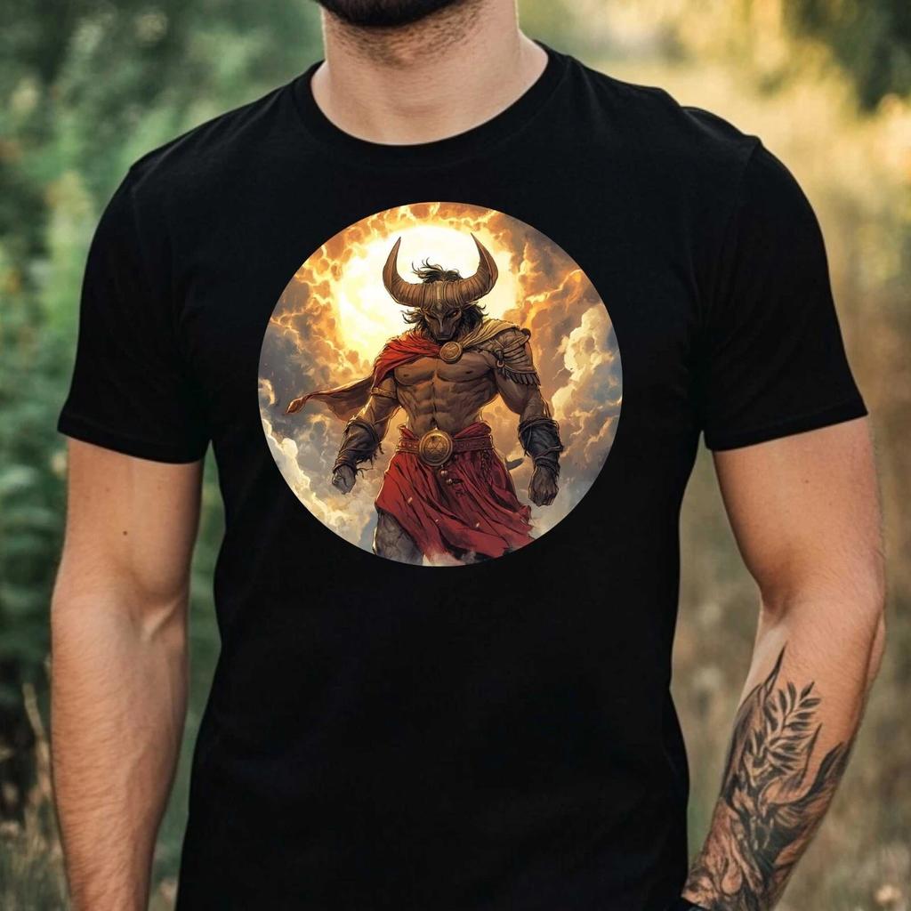 T-Shirt Herren Minotaurus Comic Motiv Baumwolle Größe XS bis 5XL
