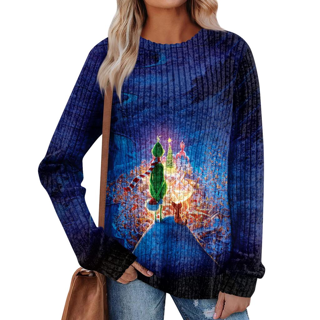 Женский принт Легкий Топ с круглым вырезом из матового хлопка