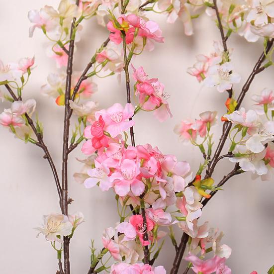 Yousheng 3 шт. искусственные ветки сакуры, многоразовые искусственные шелковые стебли сакуры, розовые или белые ветки сакуры для вазы, свадьбы, домашней вечеринки