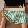 Мужские трусы-боксеры Yousheng, шорты средней посадки с эластичной талией, дышащие трусы с U-образным дизайном и полосатым принтом