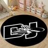 Artistic Round Tattoo Multicolor Carpet, Non-Slip Floor Mat for Dining Room