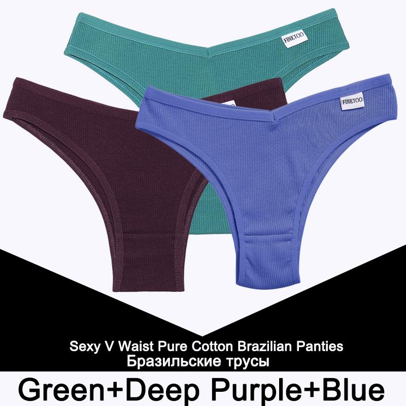 3PCS/Set Panties Women Cotton Lingerie Female Thongs Sexy Underwear Low-Rise Underpant Bikini Brazilian Briefs