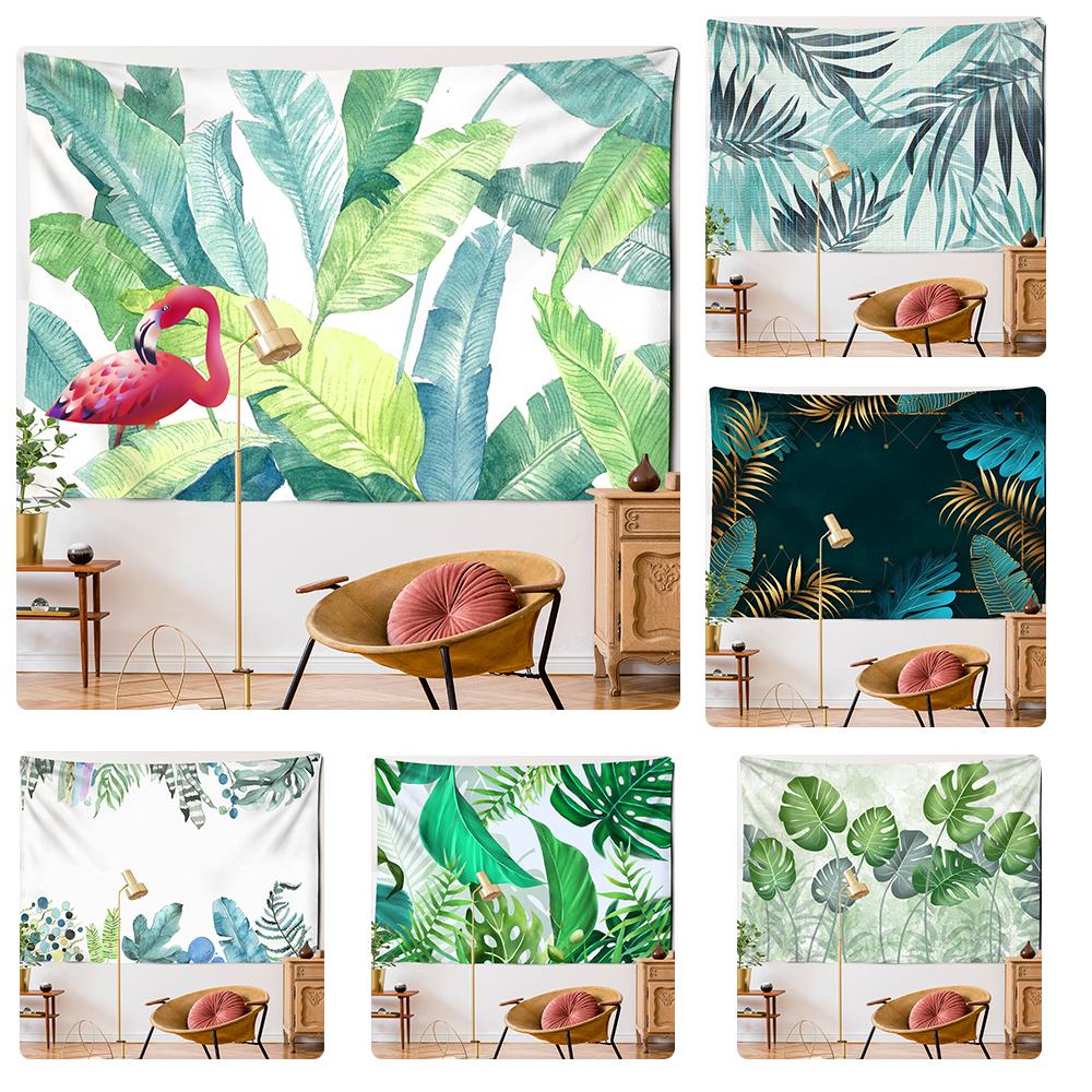 Журавль зеленый пальмовый лист гобелен настенный маленький свежий хиппи TAPIZ богемный декор комнаты фоновая ткань