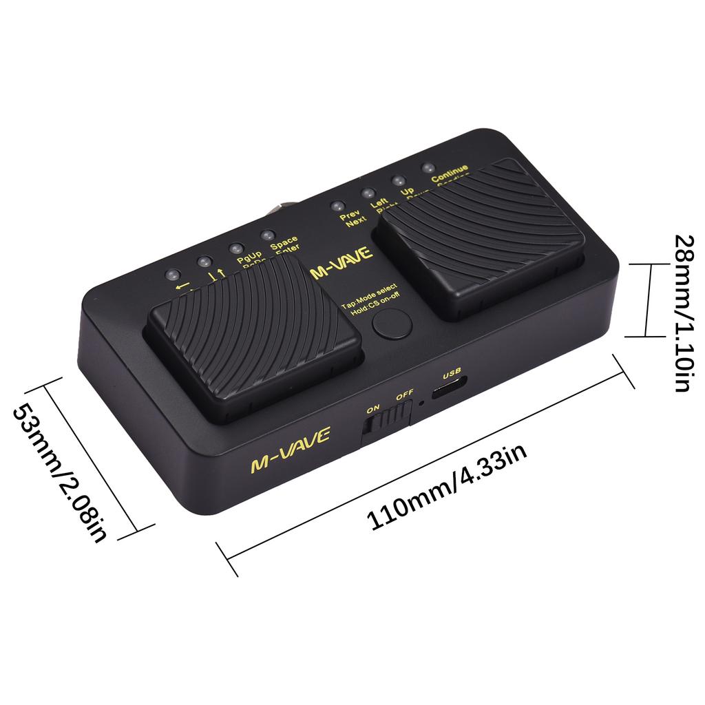 M VAVE CUBE TURNER PRO Перезаряжаемая Беспроводная Интеллектуальная MIDI-педаль управления Перелистыватель страниц Педаль перелистывания нот