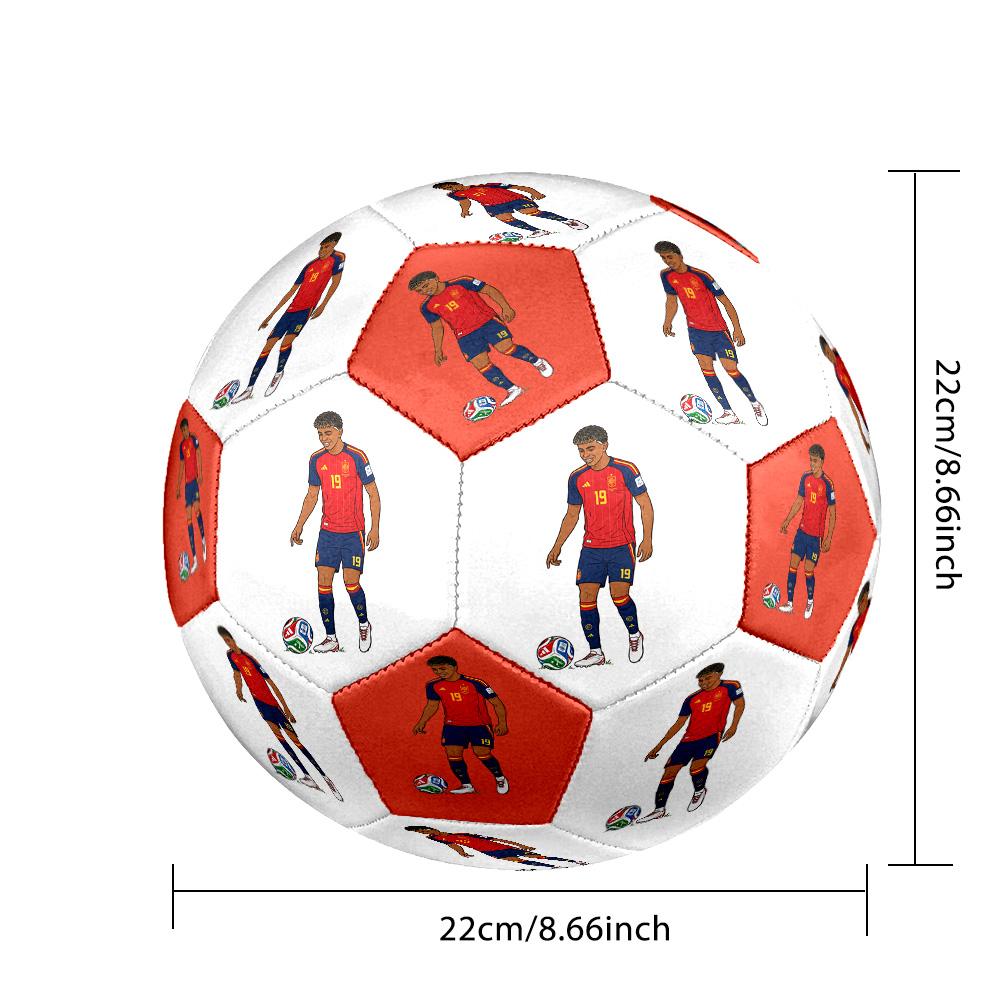 Lamine Yamal's Soccer Player Action Size 5 Soccer Ball Machine Sewn Indoor/Outdoor Universal Football Ideal for Soccer Enthusiasts