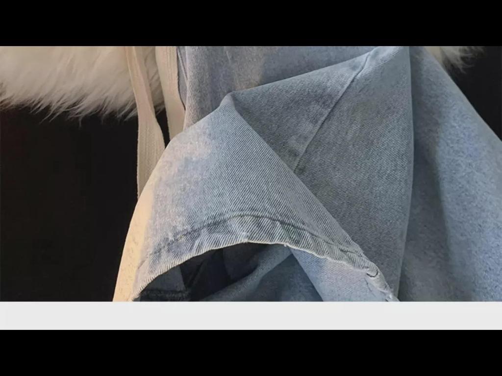 2024 Summer Loose Straight Denim Shorts: Retro Drawstring Casual Solid-Color Shorts