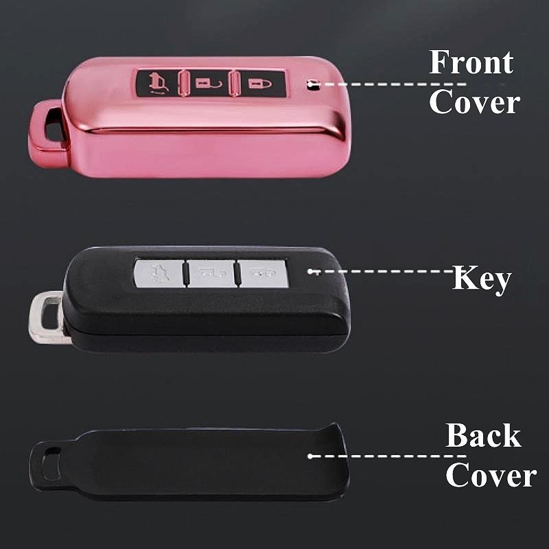 Гальванический чехол для смарт-ключа из ТПУ для автомобиля, чехол-брелок для Mitsubishi Pajero Outlander 3 L200 ASX Eclipse Cross Sport Lancer, держатель, аксессуары