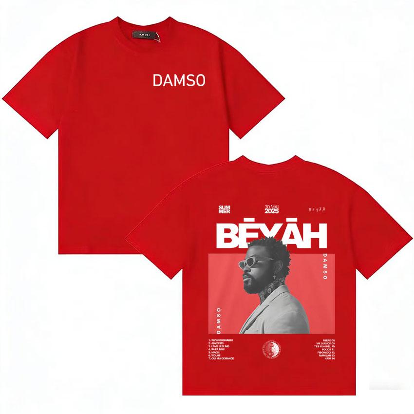 Певец Damso Летний Альбом Футболка Мода Оверсайз Уютная Готическая Футболка с Коротким Рукавом Унисекс Женская Ретро Эстетика Уличная Одежда
