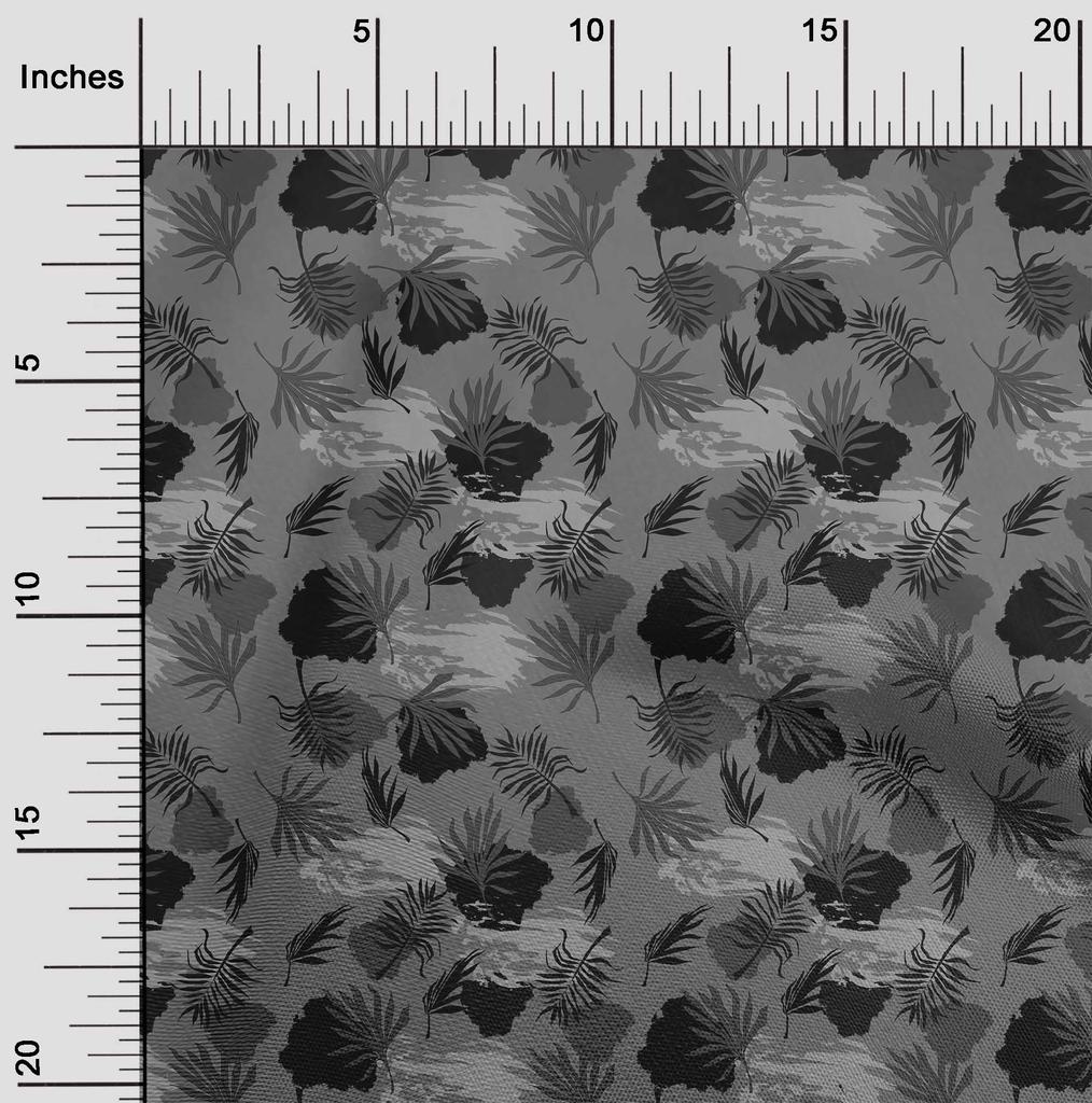 oneOone Хлопковая гибкая серая ткань с листьями и абстрактной текстурой, швейная ткань по ярдам, напечатанная своими руками, швейные принадлежности для одежды 40 дюймов