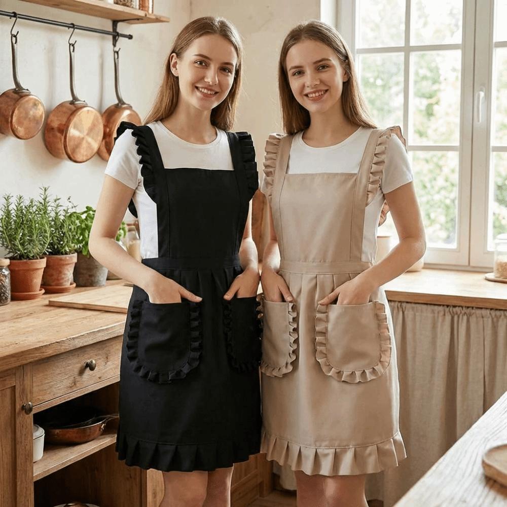 Непромокаемый фартук в корейском стиле Милый безрукавный фартук для официанта Рабочая одежда для кейтеринга Кухня