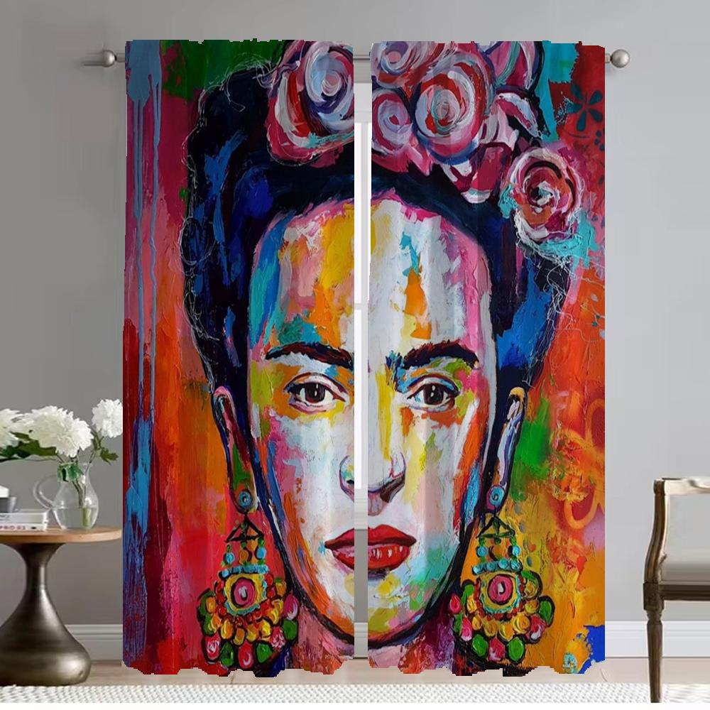 Кухонные шторы для гостиной Шторы для комнаты 2 панели F-kahlo Домашний интерьер Шторы Оттенки Разделение Украшения на Хэллоуин